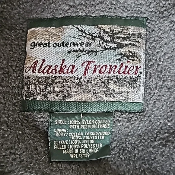 Vintage Alaska Frontier winter snow ski jacket removable hood zipper nylon coat - Picture 11 of 13